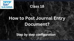 How to Post Journal Entry Document |SAP S4 Hana FI-Financial Accounting | Class-18
