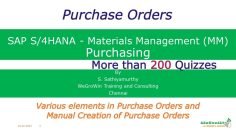 SAP MM – Elements of Purchase Order (S/4HANA Materials Management P2P Procure to Pay) 02-33