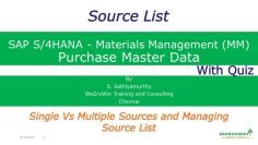 SAP MM – Source List (S/4HANA Materials Management P2P Procure to Pay) 02-26