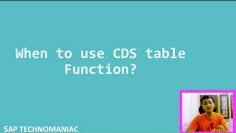When to use CDS table function?