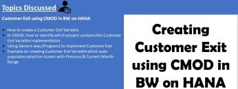 21 Customer Exit using CMOD in BW on HANA