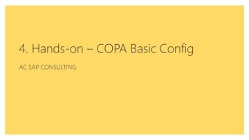 COPA-For-All – Base Configuration for Profitability Analysis (COPA) in S4HANA